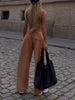 Spaghetti Strap Corset Top & Wide-Leg Pants Set – Camel, XS–2XL by FitiqueFit