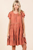 Lace Detail Ruffled Button Down Tiered Dress For Women – Romantic, Fluttering, Trendy, Elegant, Boho, Feminine & Whimsical Style by Stevvex