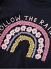 Children's Follow The Rainbow Ruffle Sleeve T-Shirt and Shorts Set by Simply Love