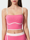 Millennia Contrast Trim Square Neck Active Cami with Detachable Chest Pads