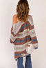 Dark Blue Color Block Striped Cut Out Knit Cardigan by Wild and Free Boutique