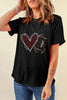 Black Rhinestone Rugby Heart Shape Graphic Crewneck T Shirt by Wild and Free Boutique