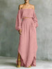 Off-Shoulder Top & Asymmetrical Maxi Skirt Set – Women's 2-Piece Outfit by FitiqueFit