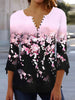 🌸 Asymmetrical Spike Button 3/4 Sleeve T-Shirt – Effortless Chic by FitiqueFit