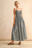 Women's Retro Plaid Sleeveless A-Line Maxi Dress – Fitted Waist Pleated Sundress by FitiqueFit