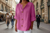 Women's V-Neck Buttoned Blouse by FitiqueFit