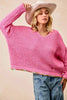 BiBi V-Neck Sweater with Colorful Trim by FitiqueFit