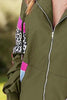 Colorful Women's Leopard Print Zip-Up Hooded Jacket Trendy Long Sleeve Outerwear with Pockets by Stevvex