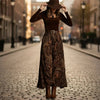 Women's Floral Print Long Sleeve Skirt Set with Belt – Caramel by FitiqueFit