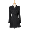 Double-breasted black slim trench coat