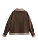 Fuzzy Collared Neck Long Sleeve Jacket with Buttoned Closure and Cozy Pockets by Stevvex