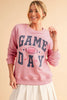 Pink Rugby GAME DAY Graphic Drop Shoulder Sweatshirt by Wild and Free Boutique