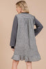 Striped Patchwork Round Neck Terry Sweatshirt Dress For Women – Casual, Trendy, Cozy, Playful, Relaxed Vibe for Everyday Wear by Stevvex