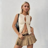 Fashionable Short Crop-top T-shirt With A Midriff-baring Design by My Store