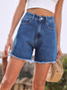 Raw Hem High Waist Denim Shorts