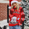 Santa Embroidered Crew Neck Knit Sweater by FitiqueFit
