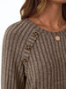 Ribbed Knit Decor Button Long Sleeve T-Shirt by Simply Love