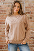 High-rise saved by grace Letter Embroidery Mineral Wash Loose Sweatshirt by Wild and Free Boutique
