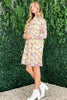 Floral Mock Neck Flounce Sleeve Summer Dress – Mock Neck Dress, Flounce Sleeve Dress, Floral Pattern Dress, Elegant Floral Dress, Sophisticated Dress by Stevvex
