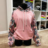 Heavy Fleece Raglan Hoodie | Soft Floral Rose by Luckless Outfitters