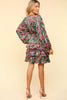 V-Neck Satin Floral Layered Dress – Satin Floral Dress, Layered V-Neck Dress, Elegant Floral Dress, Flowy Satin Dress, Summer Party Dress by Stevvex