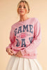 Pink Rugby GAME DAY Graphic Drop Shoulder Sweatshirt by Wild and Free Boutique