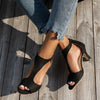 Women’s Peep Toe Zipper Heel Shoes | Suede High Heel Sandals by FitiqueFit