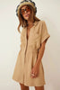 Women's Cotton Linen Loose-Fit Workwear Jumpsuit With Pockets by FitiqueFit