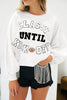 Navy Blue CLASSY UNTIL KICKOFF Plush Letter Patched Loose Sweatshirt by Wild and Free Boutique