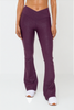 Luxe Edge Leather-Look Crossover Flare Leggings