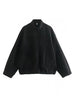 Autumn Casual Full Size Drop Shoulder Snap Down Jacket with Buttoned Front and Pockets by Stevvex