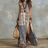 Women's Sleeveless Split Floral Print Maxi Dress by FitiqueFit