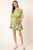 New Summer Floral Tie Waist Half Sleeve Mini Dress –Feminine and Chic Floral Dress with Flattering Tie Waist Detail by Stevvex