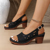Retro Hollow-Out Buckle Strap Open-Toe Sandals – 4 Colors EU 36–43 by FitiqueFit