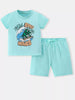 Children's Dinosaur Surfing Adventure Graphic T-Shirt and Shorts Set by Simply Love
