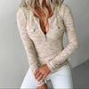 👗 Women’s V-Neck Half-Zipper Slim Fit Long-Sleeve Tunic Top by FitiqueFit
