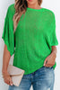 Scallop Edge Half Sleeve Pointelle Knit Top