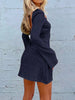 Elegant Backless Dress Round Neck Long Sleeve Mini Dress Stylish Party Girls Dress by Stevvex