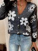 Floral Print Button-Up Knit Cardigan by Wild and Free Boutique