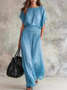 Women's Chiffon High-Waist Ruched Maxi Dress by FitiqueFit