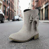 Low Heel Suede Large Size Sweet Bow Casual Boots by FitiqueFit