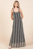 Plus Size Striped Scoop Neck Beaded Strap Maxi Cami Dress – Elegant and Stylish Cami Dress , Beaded Straps, and Flattering Scoop Neckline by Stevvex