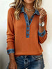 Full Size Denim Trim Button Detail Ribbed Knit Top Plus Size by Wild and Free Boutique