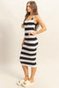 Striped Scoop Neck Wide Strap Knit Dress For Women –Casual, Stylish and Comfortable Knit Dress with Classic Stripes by Stevvex