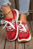 White Rhinestone PU Leather Platform Casual Sneakers by Wild and Free Boutique