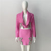 Niche Design Rhinestone Bow Knitted Coat Skirt Outfit