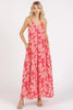 New Summer Printed V-Neck Maxi Cami Dress with Pockets – Chic and Functional Flattering Dress with Ruched Details by Stevvex