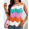 Women’s Rainbow-Striped Cropped Sweater Vest by FitiqueFit