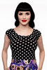 Boat Neck Top in Polka Dots by Retrolicious
