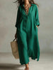 Women's Casual Long-Sleeve Linen Shirt Dress – Relaxed Fit by FitiqueFit